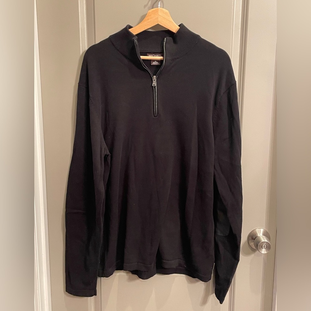 Michael Korks quarter zip sweater XL - leather elbow - great condition